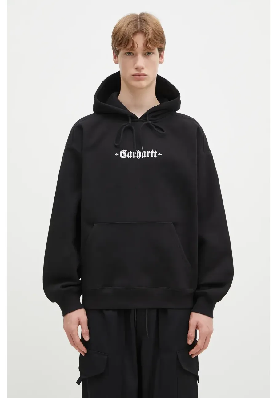 obrazek 1 Carhartt WIP bluza Hooded Greatest Hits Sweat męska kolor czarny z kapturem z nadrukiem I034416.0D2XX