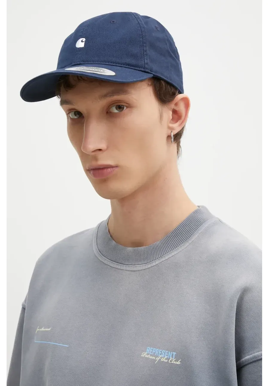 obrazek 1 Carhartt WIP czapka z daszkiem bawełniana Madison Logo Cap kolor granatowy z aplikacją I023750.0POXX