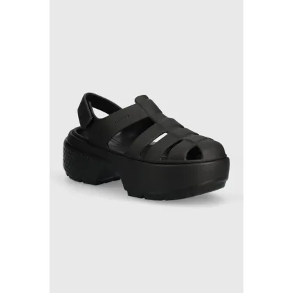 Zdjęcie Crocs sandały Stomp Fisherman Sandal damskie kolor czarny na platformie 209938
