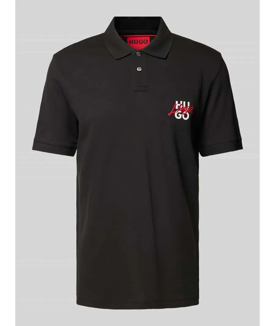 obrazek 1 Koszulka polo o kroju regular fit z nadrukiem z logo i wyhaftowanym logo