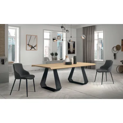 Zdjęcie Włoski salonowy rozkładany stół L. 160+45+45 P. 90 H. 75 cm – Zamagna Italia