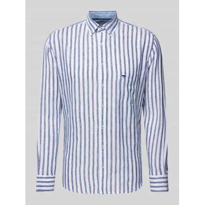 Zdjęcie Koszula lniana o kroju Slim Fit z wzorem w paski
