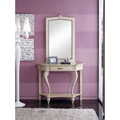 Picture Mirror in a rectangular frame with a frieze, made of solid wood - Zanini