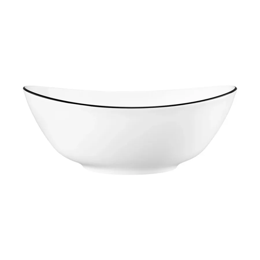 obrazek 1 Stylowa porcelanowa owalna miska z czarną obwódką - Seltmann Weiden