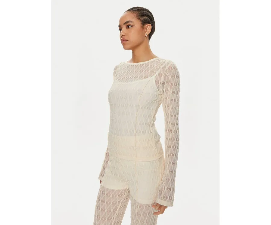 obrazek 1 Gestuz Bluzka Lica 10909128 Écru Slim Fit
