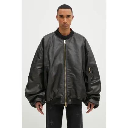 Zdjęcie VETEMENTS kurtka Oversized Leather Bomber męska kolor czarny przejściowa UA66JA200B