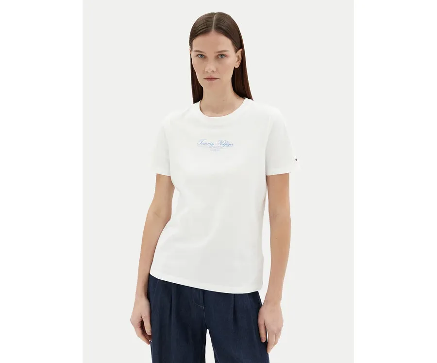 obrazek 1 Tommy Hilfiger T-Shirt WW0WW45428 Biały Regular Fit