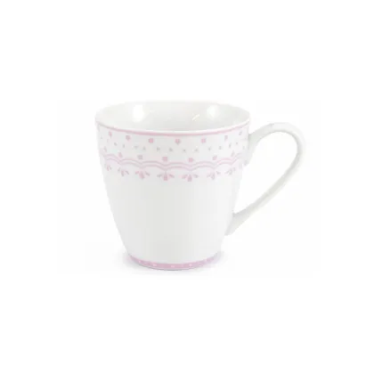 Zdjęcie Czeski kubek z porcelany z różowym zdobieniem z kolekcji HyggeLine – wariant 1 - Leander