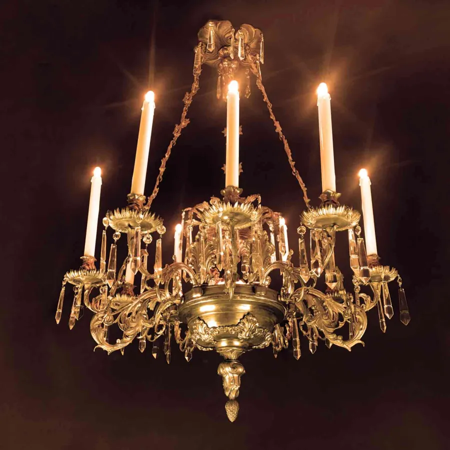 obrazek 8 Vintage - pozłacany żyrandol na 9 świateł
