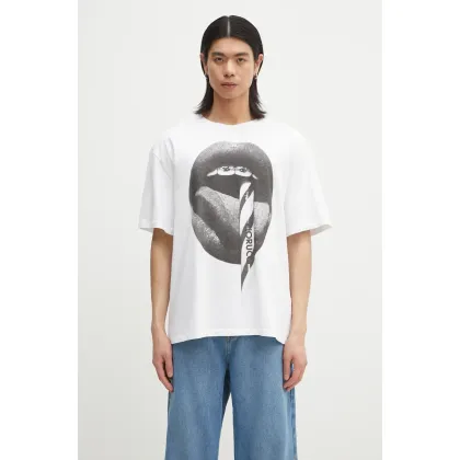 Zdjęcie Fiorucci t-shirt bawełniany Mouth Print Boxy kolor biały z nadrukiem U02SPTSH103CJ01WH05