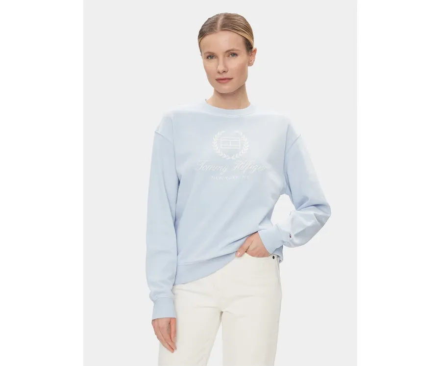 obrazek 1 Tommy Hilfiger Bluza Flag Script WW0WW41758 Błękitny Regular Fit