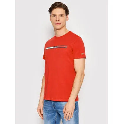 Zdjęcie Tommy Jeans T-Shirt Essential Flag DM0DM13509 Czerwony Regular Fit