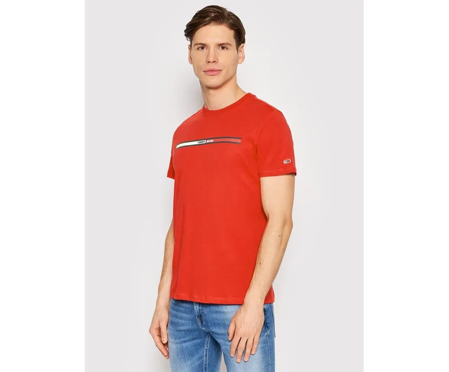 obrazek 1 Tommy Jeans T-Shirt Essential Flag DM0DM13509 Czerwony Regular Fit