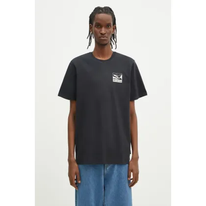 Zdjęcie Columbia t-shirt bawełniany Explorers Canyon męski kolor czarny z nadrukiem 2036451.