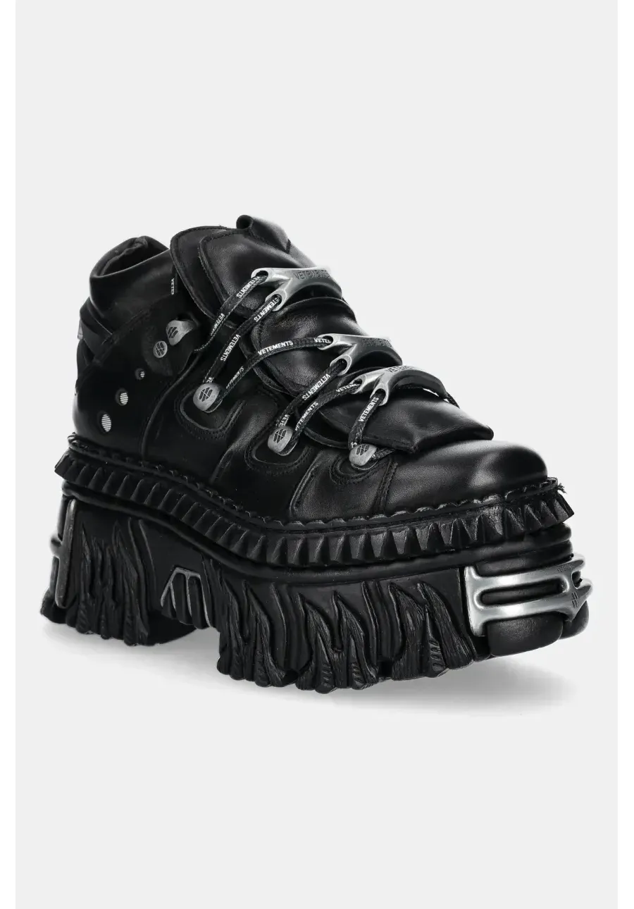 obrazek 1 VETEMENTS sneakersy skórzane Fire Platform kolor czarny UA66SN100B