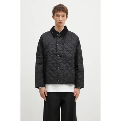 Zdjęcie Barbour kurtka OS Transport Quilted Jacket męska kolor czarny przejściowa oversize MQU1796