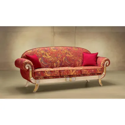 Zdjęcie Elegancka czerwona sofa w stylu antycznym do salonu – Morello Gianpaolo