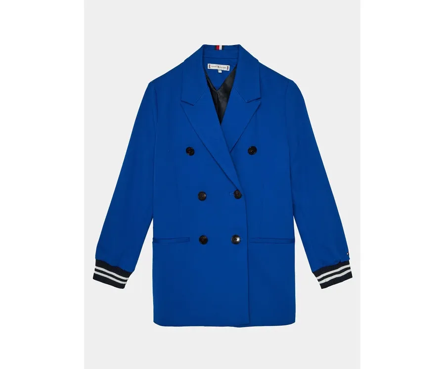 obrazek 1 Tommy Hilfiger Płaszcz przejściowy Knitted Blazer KG0KG07796 Niebieski Regular Fit