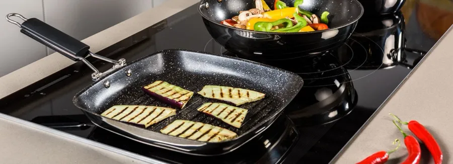 obrazek 3 Włoska patelnia do grillowania 28 cm wykonana ze stali nierdzewnej