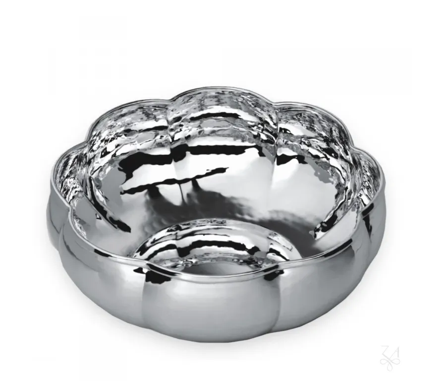 obrazek 1 Stylowa okrągła srebrna miska o wyjątkowym kształcie - Zaramella Argenti