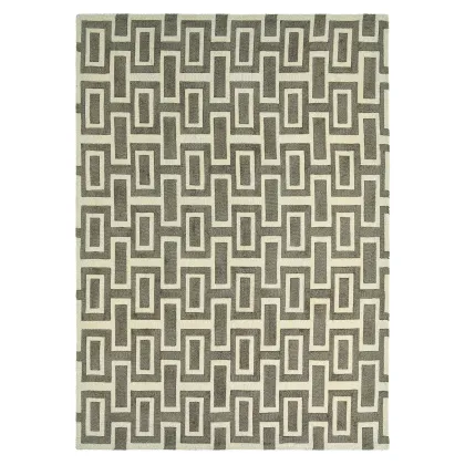 Zdjęcie Niecodzienny beżowo szary dywan geometryczny - INTAGLIO GREY 37201