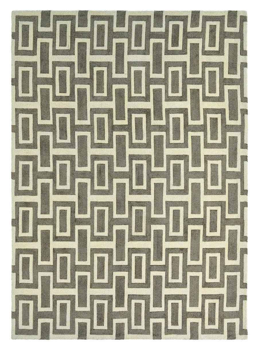 obrazek 1 Niecodzienny beżowo szary dywan geometryczny - INTAGLIO GREY 37201