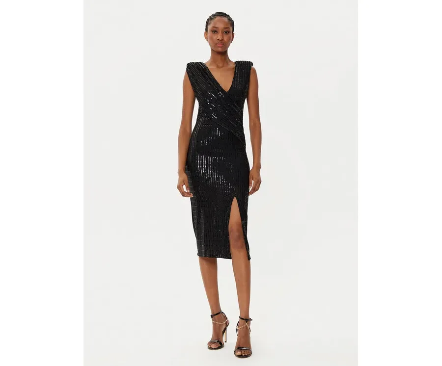 obrazek 1 Rinascimento Sukienka koktajlowa CFC0019757002 Czarny Slim Fit