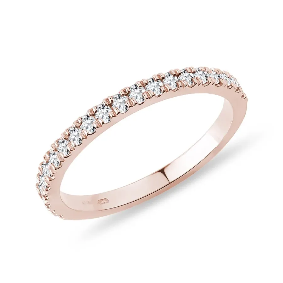 obrazek 1 Obrączka z diamentami w stylu half-Eternity z różowego złota KLENOTA