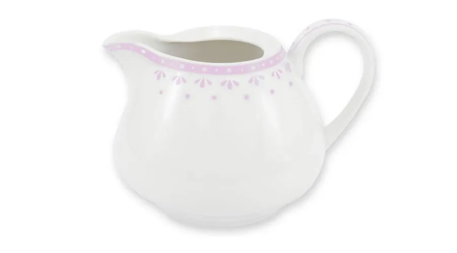 obrazek 1 Porcelanowy dzbanek na mleko ze zdobieniem w kolorze różowym z kolekcji HyggeLine – Leander
