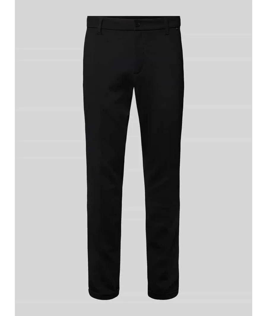 obrazek 1 Chinosy o kroju slim fit z dżerseju z przeszytym, podwiniętym zakończeniem nogawki