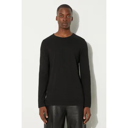 Zdjęcie Samsoe Samsoe longsleeve bawełniany kolor czarny gładki
