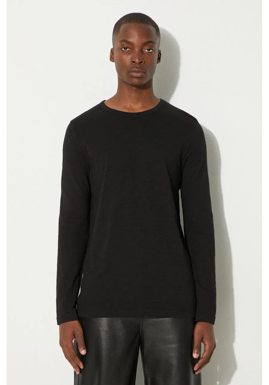 obrazek 1 Samsoe Samsoe longsleeve bawełniany kolor czarny gładki
