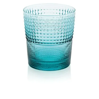 Zdjęcie Zestaw pięknie zdobionych 6 turkusowych szklanek do wody Speedy – IVV