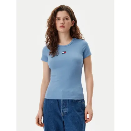 Zdjęcie Tommy Jeans T-Shirt Badge DW0DW17881 Niebieski Slim Fit