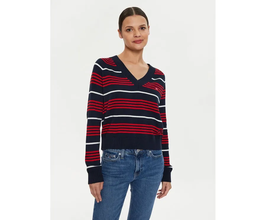 obrazek 1 Tommy Jeans Sweter DW0DW18652 Granatowy Relaxed Fit