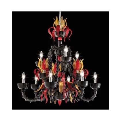 Zdjęcie Szklany żyrandol dekoracyjny Inferno do stylowych wnętrz