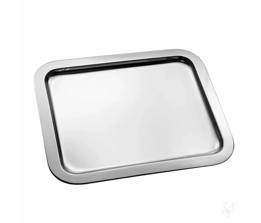 obrazek 1 Piękna stylowa srebrna taca 53×41 cm o wyjątkowym designie - Zaramella Argenti