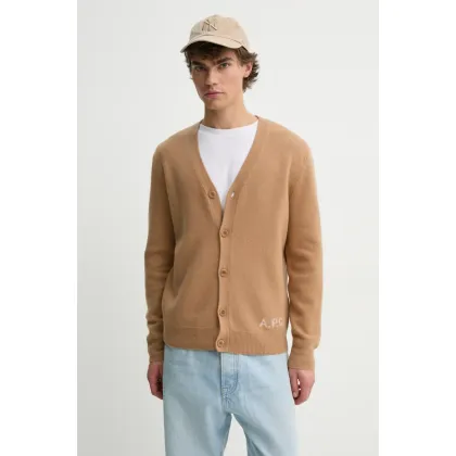 Zdjęcie A.P.C. kardigan wełniany kenny kolor brązowy WVBDK.H22305