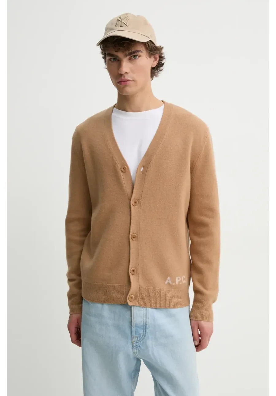 obrazek 1 A.P.C. kardigan wełniany kenny kolor brązowy WVBDK.H22305