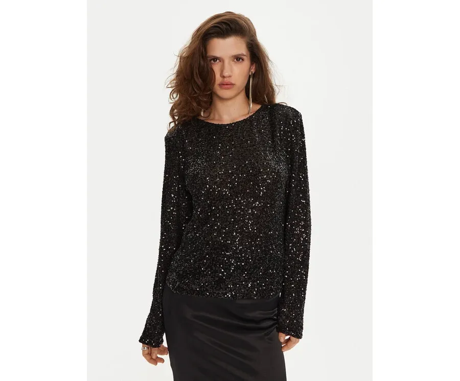 obrazek 1 Bruuns Bazaar Bluzka Casi BBW4193 Czarny Regular Fit