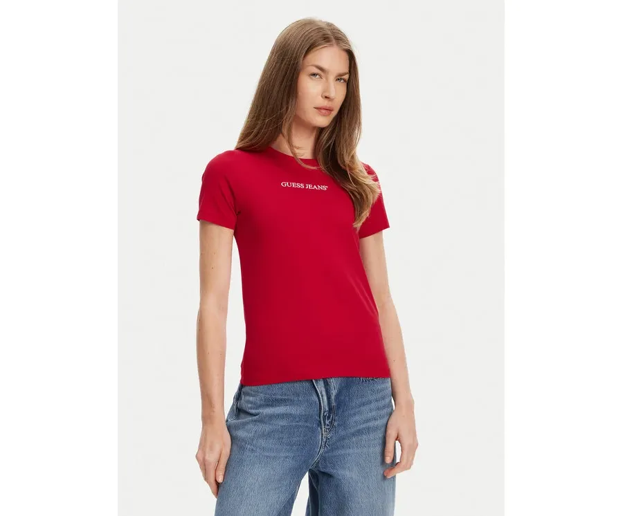 obrazek 1 Guess Jeans T-Shirt W4YI01 J1314 Czerwony Slim Fit