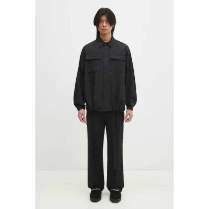 Zdjęcie Helmut Lang koszula Uniform Shirt.Light męska kolor czarny relaxed z kołnierzykiem klasycznym O09HM507