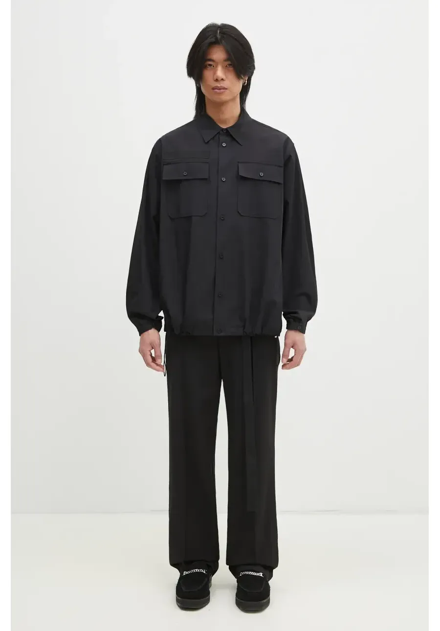 obrazek 1 Helmut Lang koszula Uniform Shirt.Light męska kolor czarny relaxed z kołnierzykiem klasycznym O09HM507