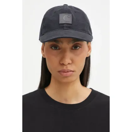 Zdjęcie Carhartt WIP czapka z daszkiem bawełniana Canvas Cap kolor czarny z aplikacją I034347.2NJXX