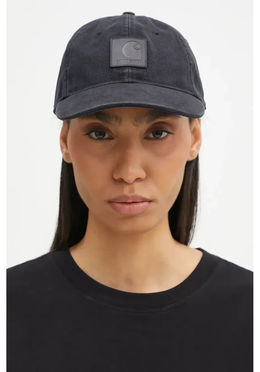 obrazek 1 Carhartt WIP czapka z daszkiem bawełniana Canvas Cap kolor czarny z aplikacją I034347.2NJXX