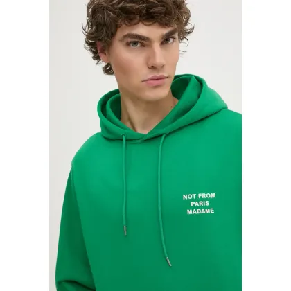 Zdjęcie Drôle de Monsieur bluza męska kolor zielony z kapturem gładka E.HO162.CO127.GN Le Hoodie Slogan