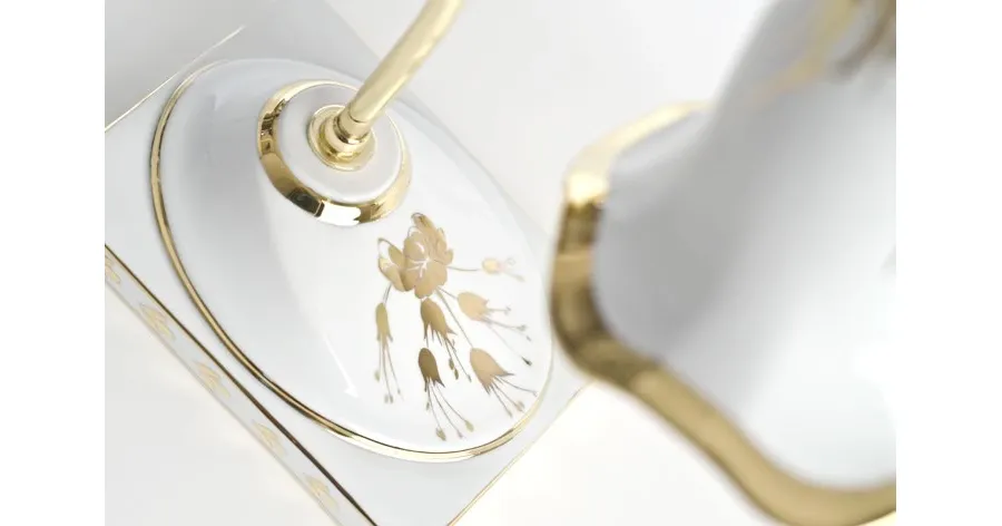 obrazek 3 Porcelanowa lampka na stół w wersji lustrzanego złota i platynowego srebra