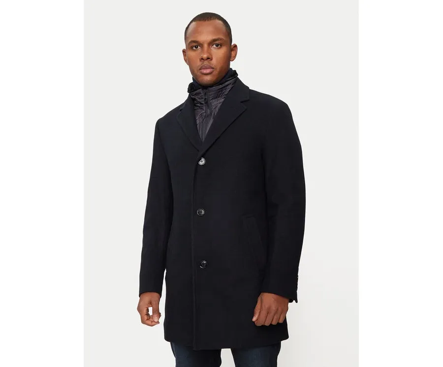 obrazek 1 Hechter Paris Płaszcz wełniany 45014 142270 Granatowy Regular Fit
