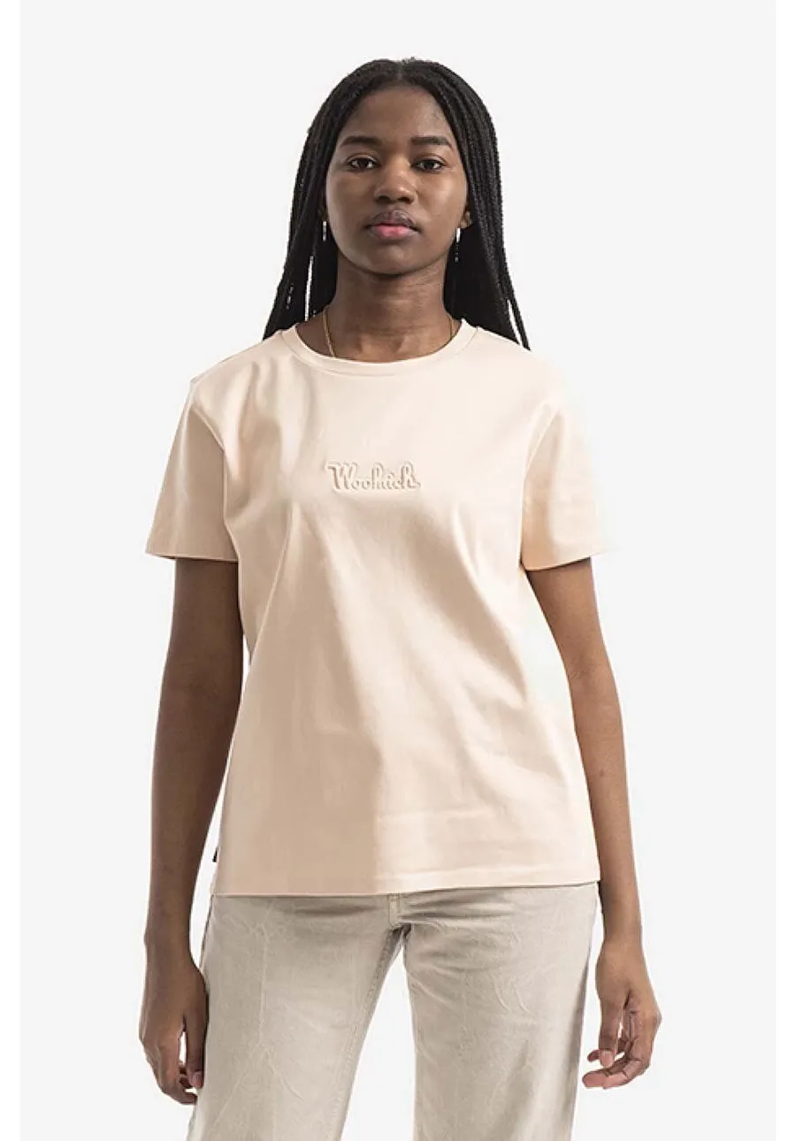 obrazek 1 Woolrich t-shirt bawełniany Logo T-shirt kolor pomarańczowy CFWWTE0056FRUT297 CFWWTE0056FRUT2979-8041