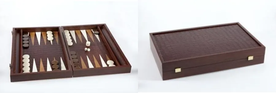 obrazek 1 Brązowy zestaw do rozgrywek w backgammon!